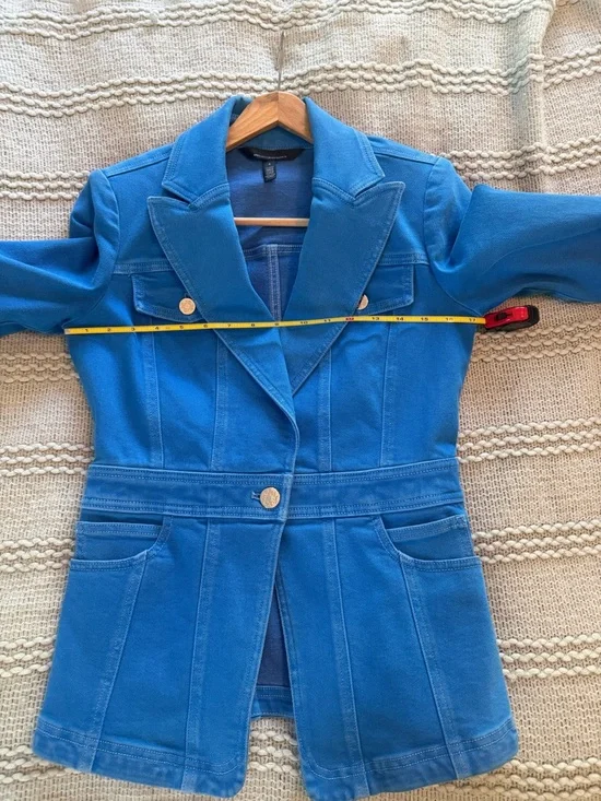 WHBM Women’s Blue Tailored Jean Jacket - Picture 11 of 14